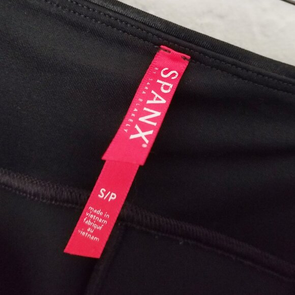 SPANX Faux Leather Camo Legging S High Waist Stretchy Disco Pants Black Slimming - Picture 5 of 10